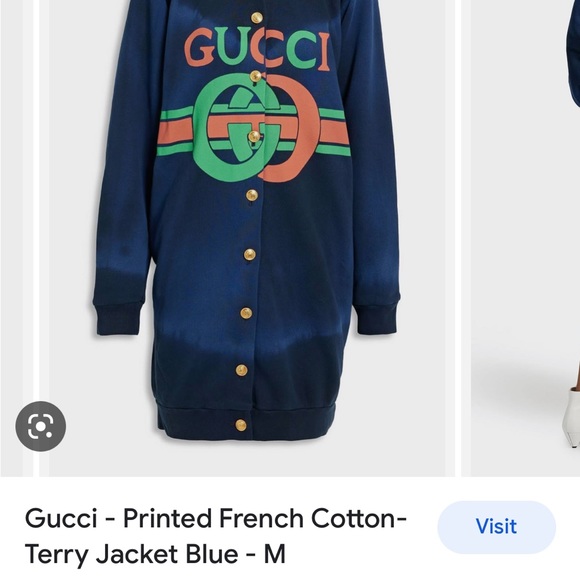 NWT Runway Gucci Women Coat French Terry Cotton Italy Size Small - Picture 9 of 11
